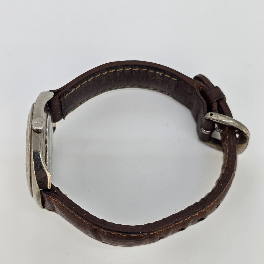 VTG Guess Women's Watch 32MM Gray Dial Brown Leather Bands New Battery - Picture 9 of 13